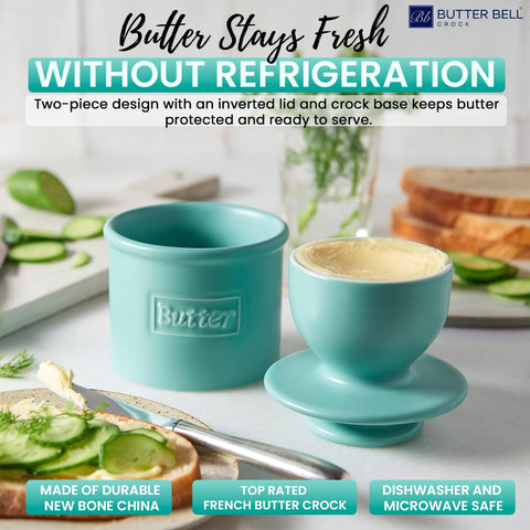 Butter Bell Cafe Matte Aqua relief design adds a stylish touch