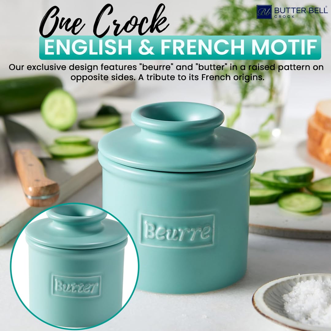 Butter Bell Aqua on table showing matte finish and color versatility