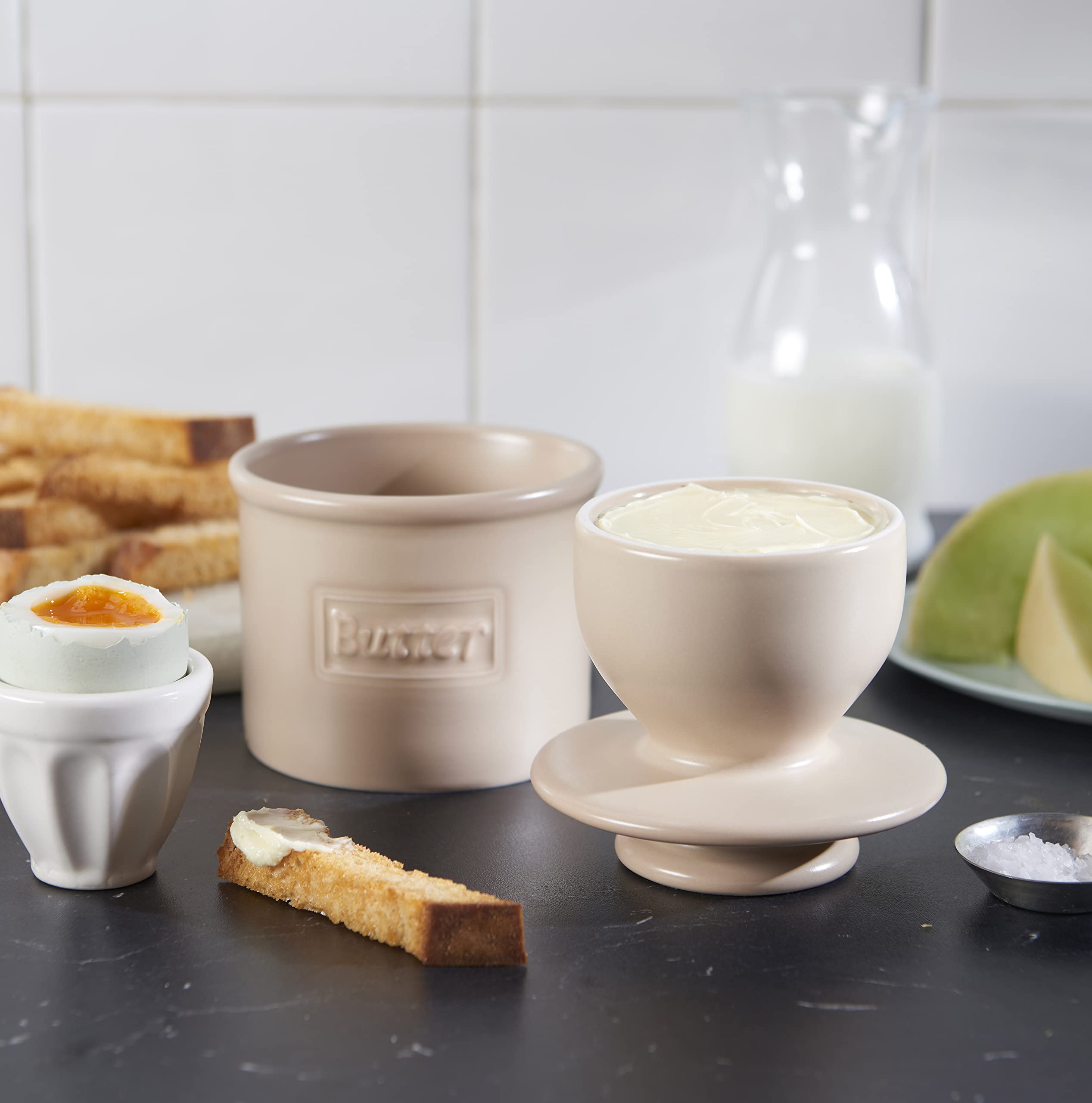 Butter Bell Cafe Matte Beige base highlights durable New Bone China construction