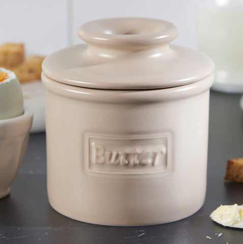 Butter Bell on the counter demonstrates airtight seal preserves butter freshness