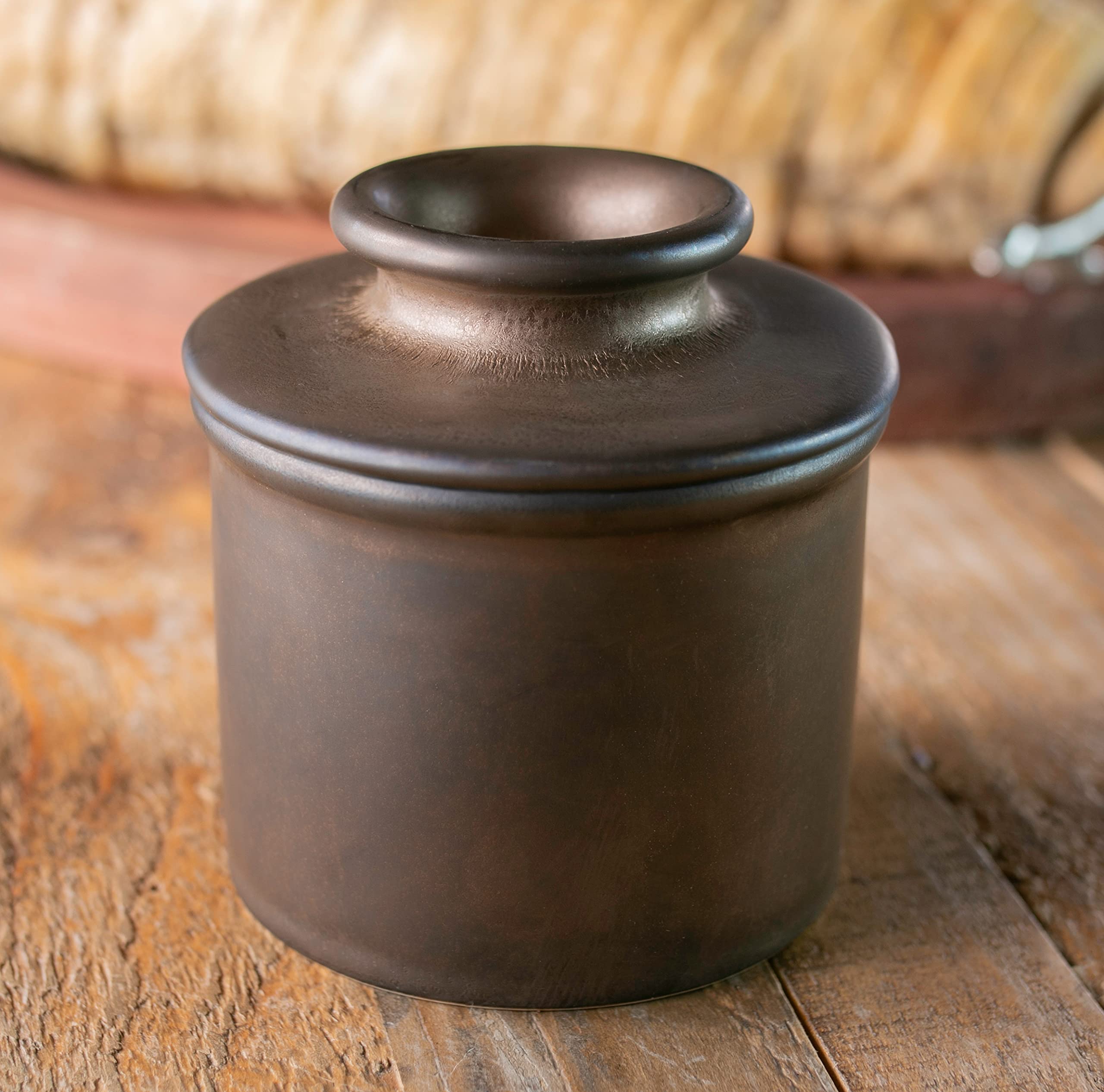 Butter Bell lid and base assembled for easy butter serving