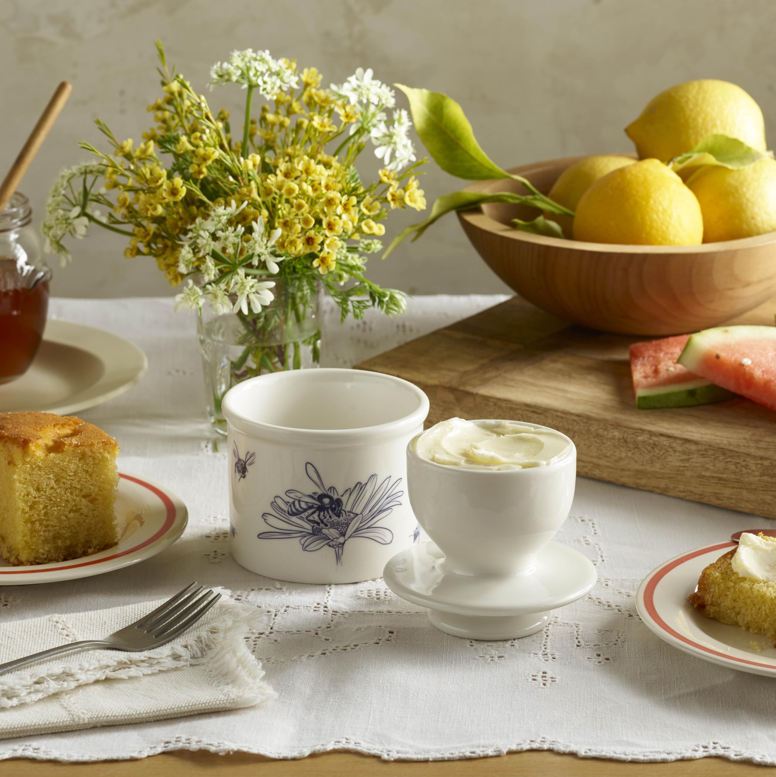 Butter Bell New Bone China ceramic finish highlighting durability and scratch resistance.