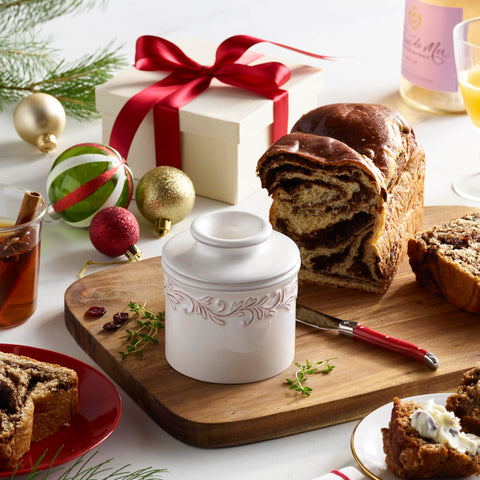 Butter Bell new bone china dish highlights premium durability and easy cleaning.