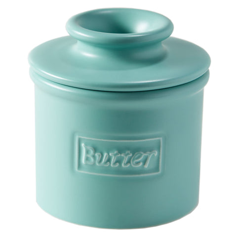 Butter Bell Original Aqua crock with lid keeps butter fresh and ready to spread