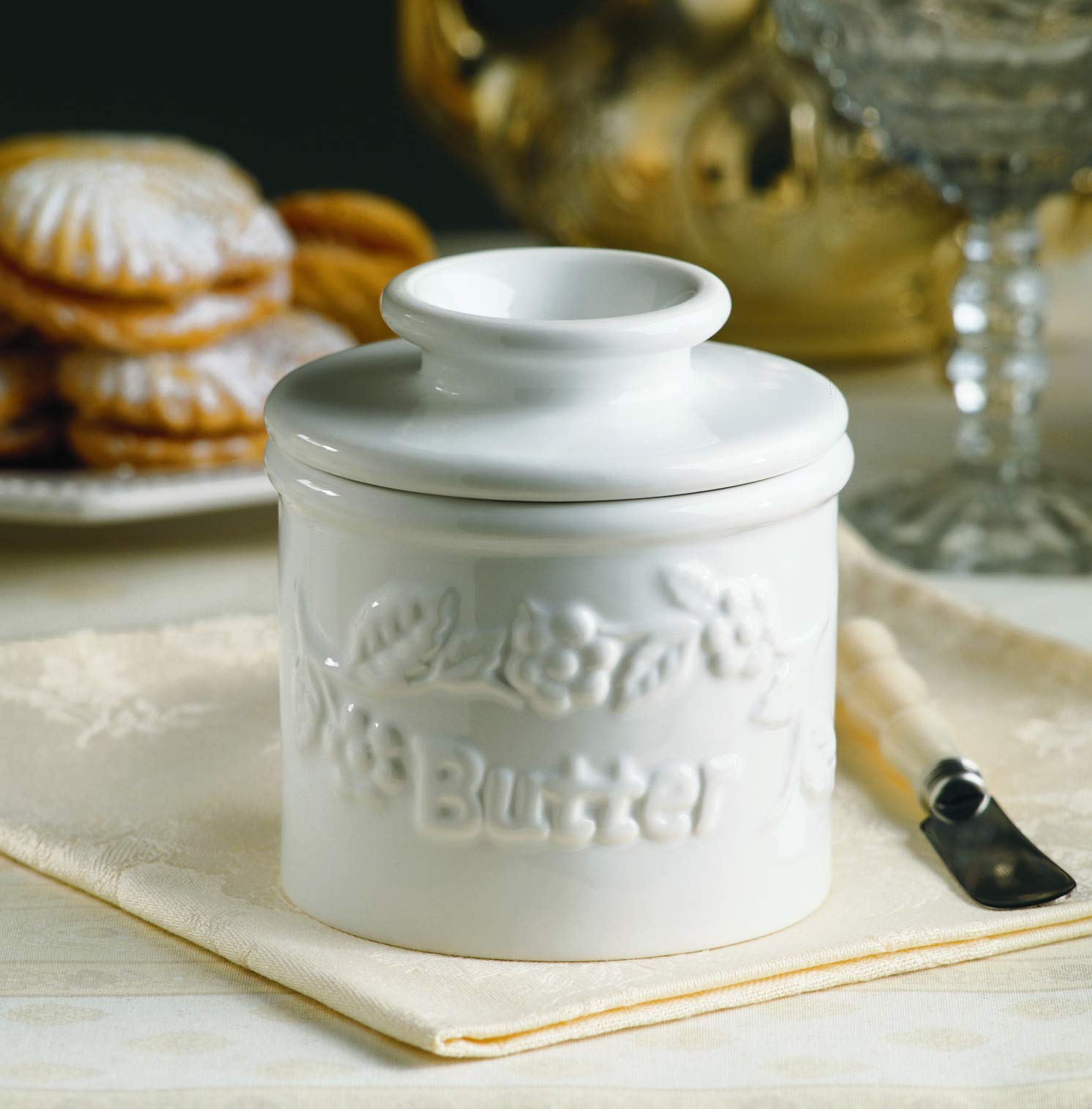 Butter Bell two-piece lid and base assembly showcases classic design and practical storage.