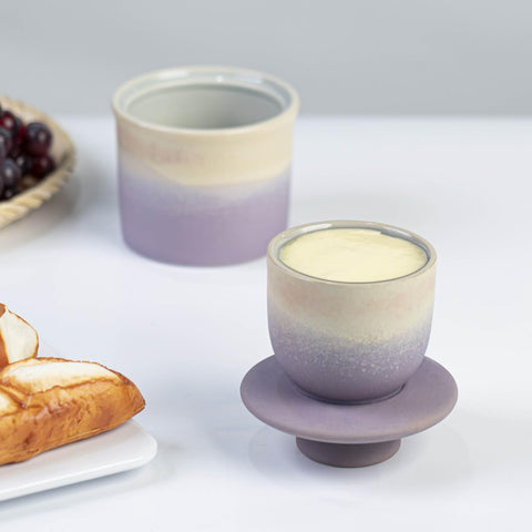 Butter Crock with Lid; wide-mouth opening enables easy butter access
