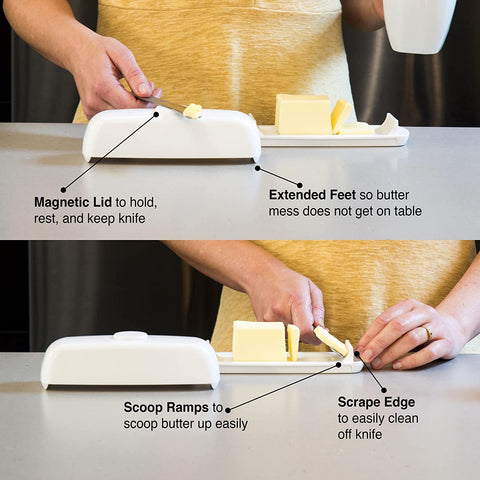 Butter Hub ramp design simplifies scooping and knife cleaning