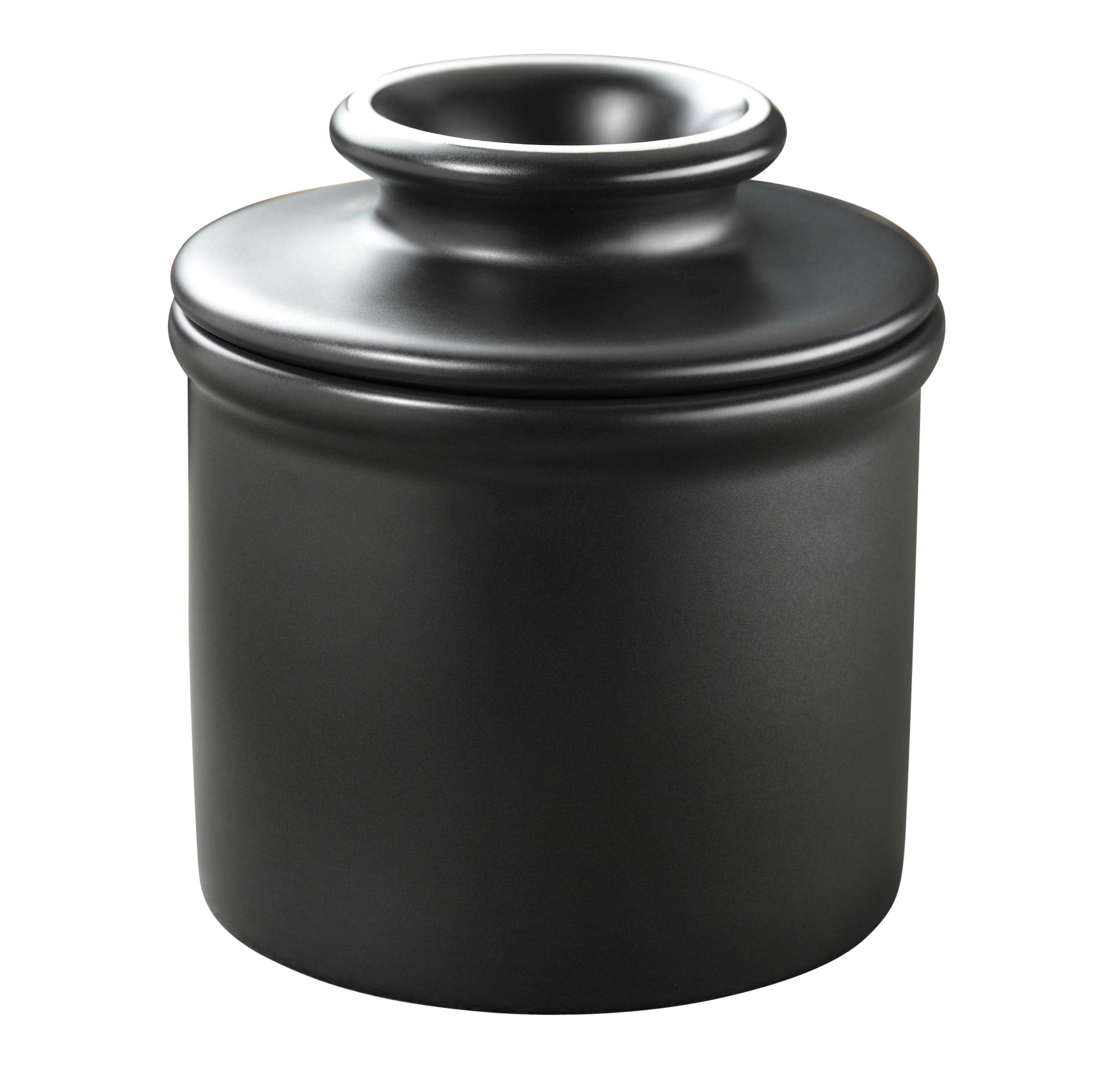 Butter Bell matte black crock shown on a modern countertop for fresh, spreadable butter