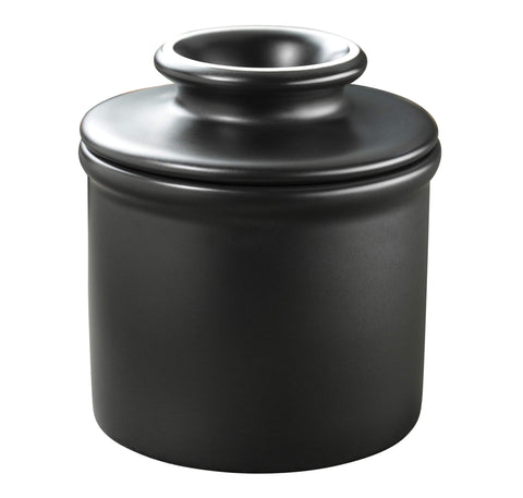 Butter Bell matte black crock shown on a modern countertop for fresh, spreadable butter