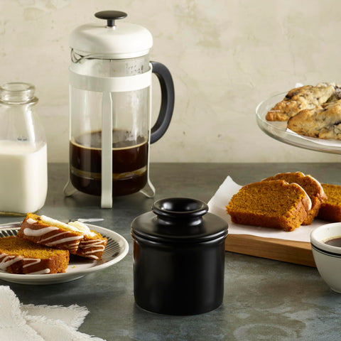 Butter Bell water-fill base enabling airtight seal for freshness