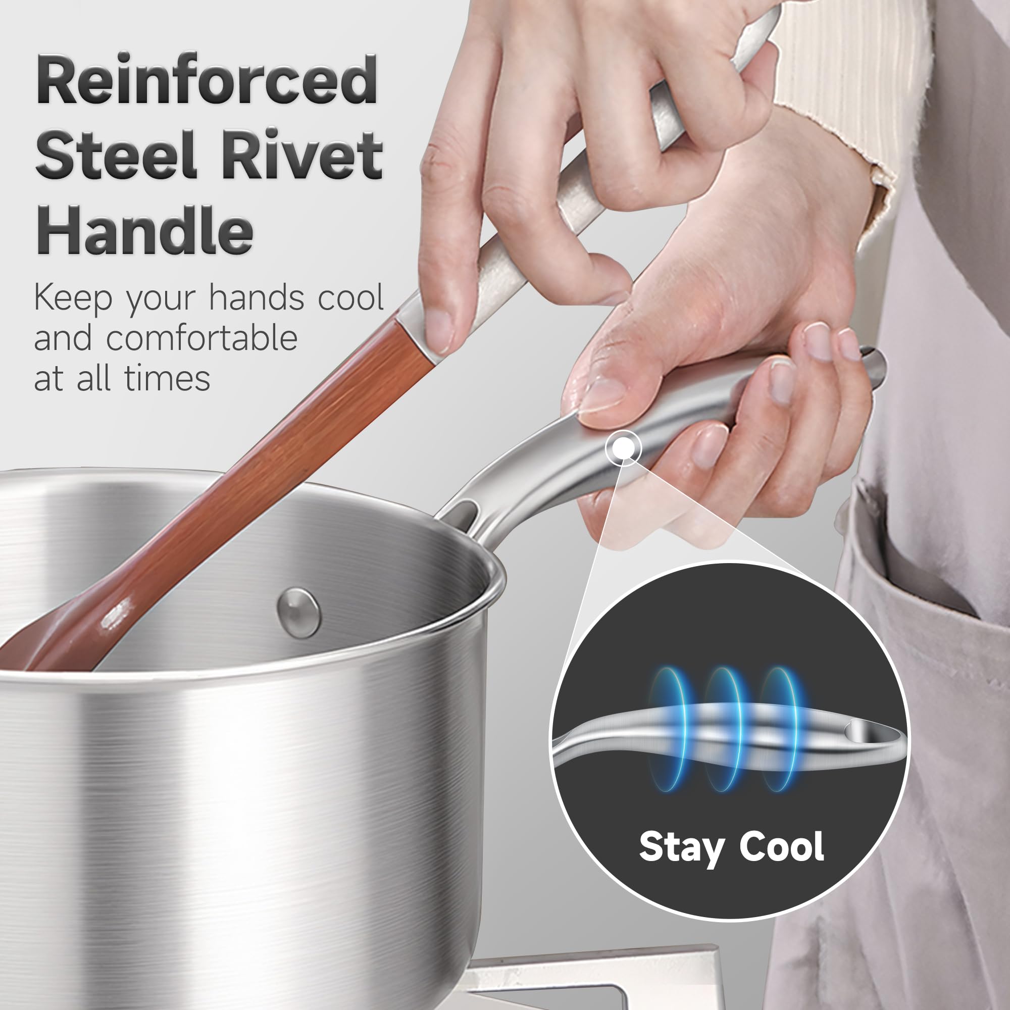 ButterMelt tempered glass lid offers clear visibility during cooking.