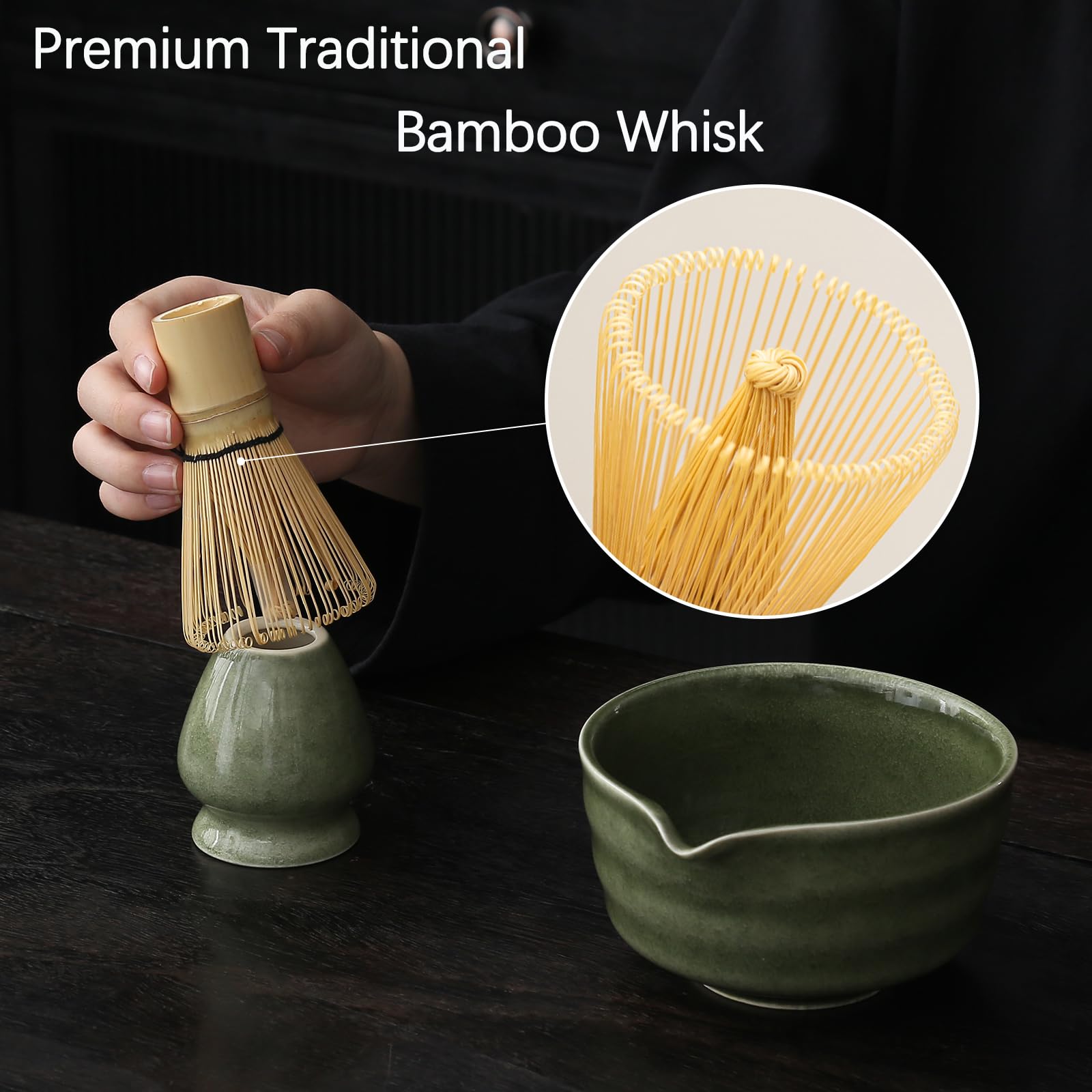 Buucup matcha-scoop-bamboo for precise, balanced portions.