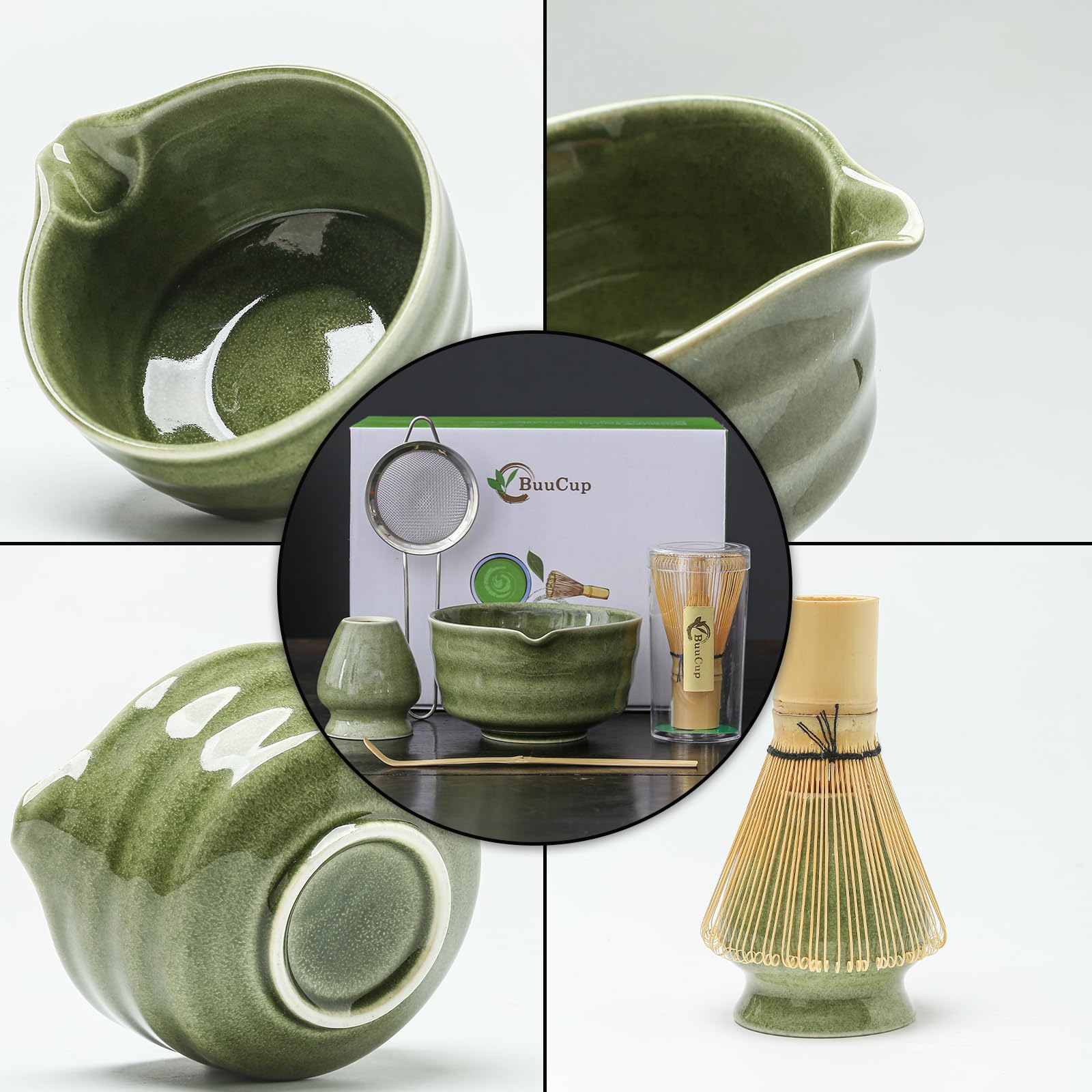 Buucup matcha whisk-76-tines for silky froth.