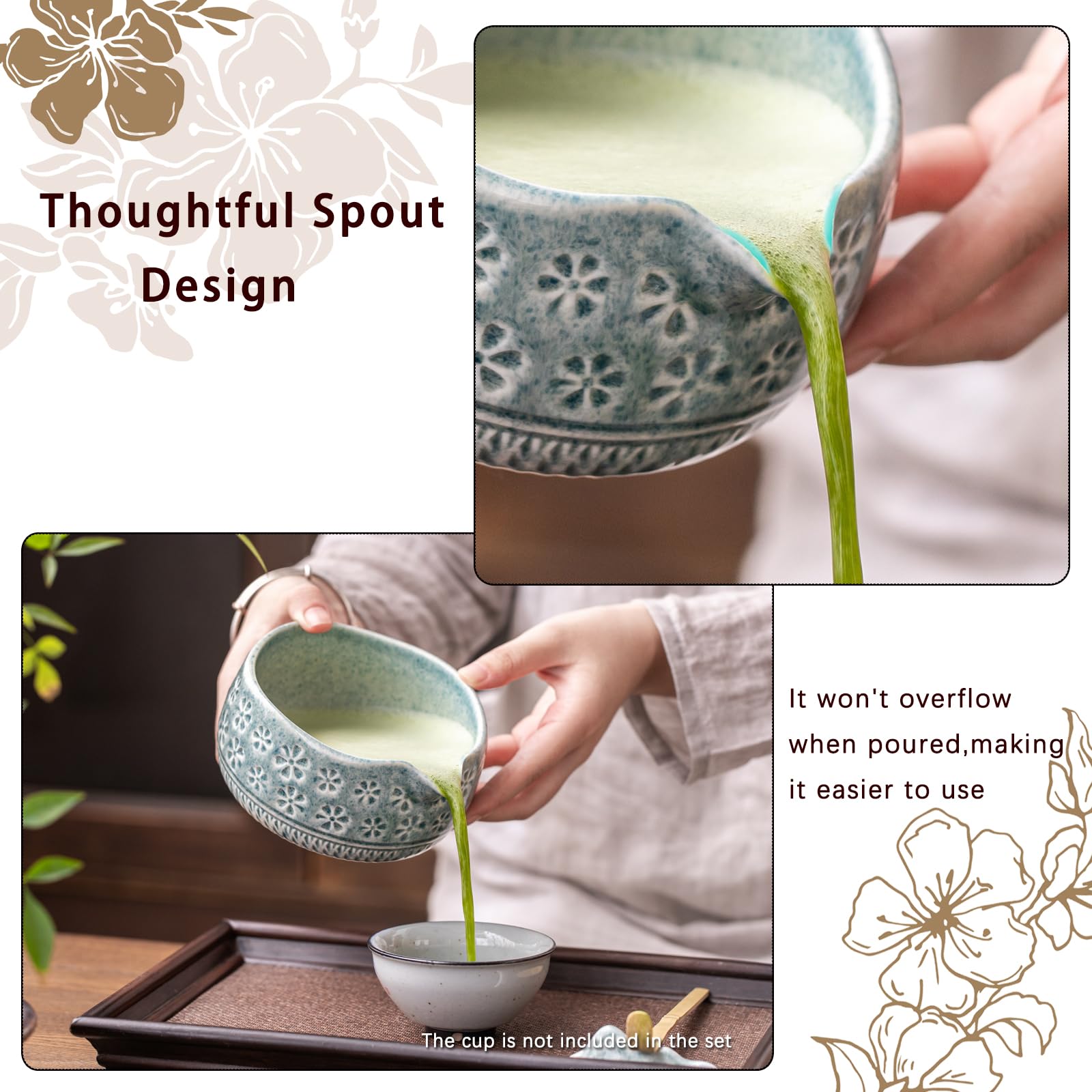 Buucup matcha whisk set bamboo whisk, precision-tined for rich, velvety froth.