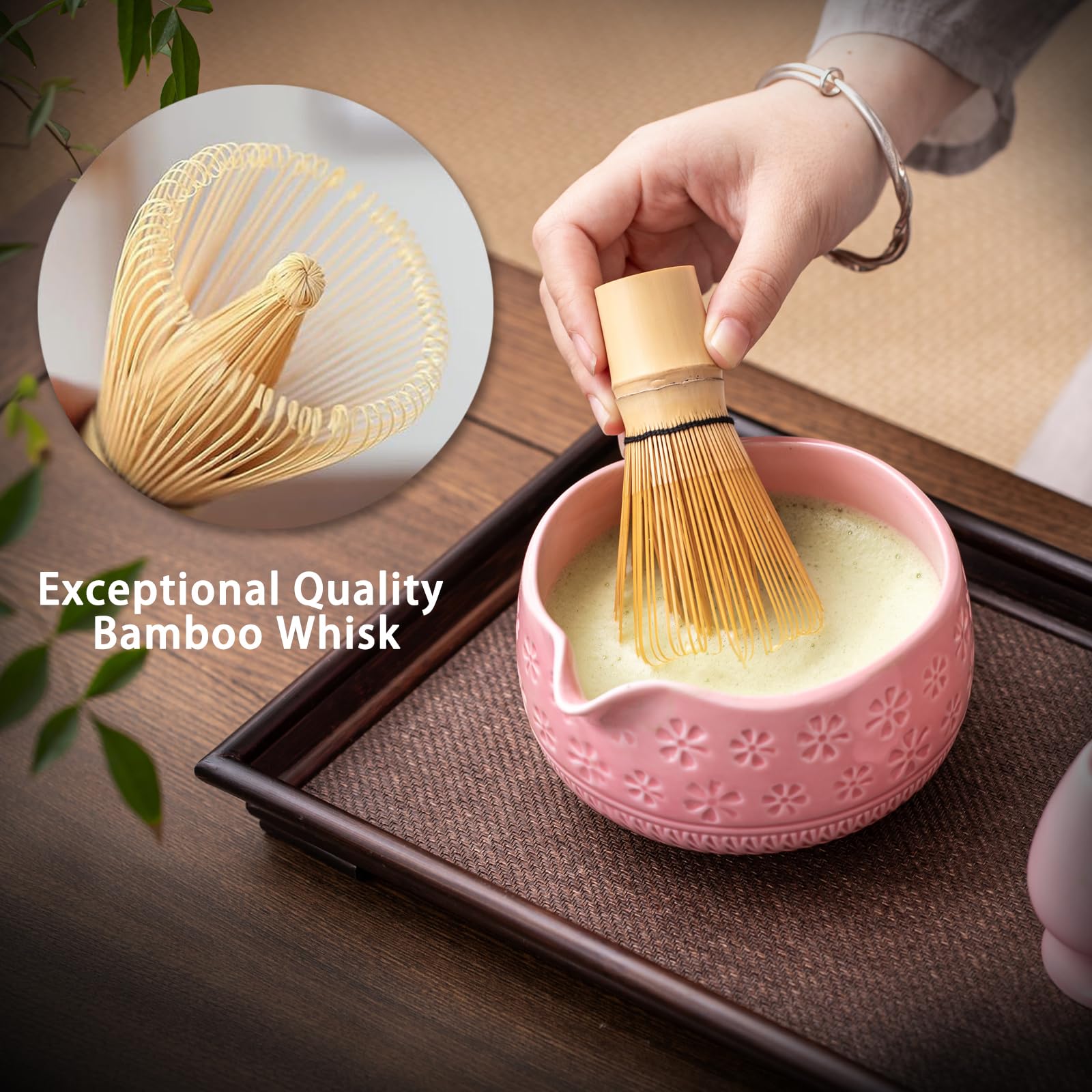 Buucup tea towel cleans spills quickly, maintaining the cherry blossom aesthetic.
