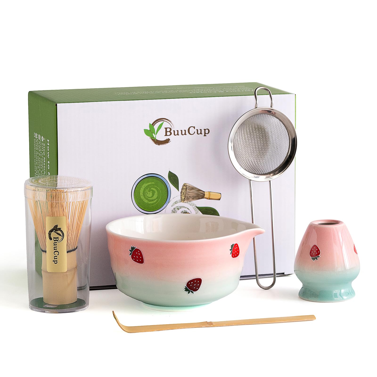 Buucup matcha whisk with 76 tines for silky froth