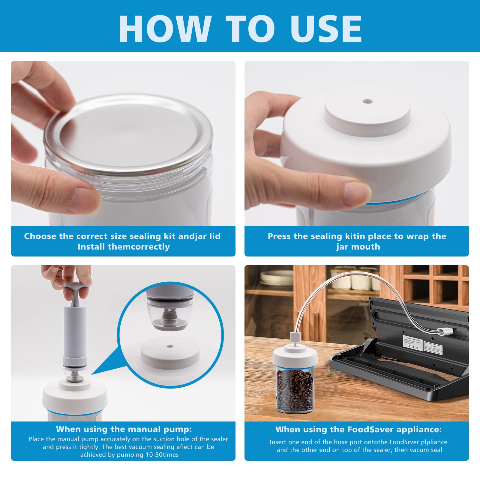 BUVLIVU manual vacuum pump for portable jar sealing on trips.