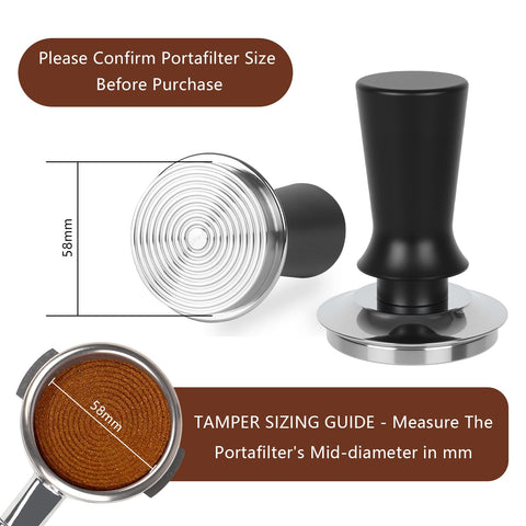 BUWILRQ 58mm portafilter compatibility ensures easy machine fit.