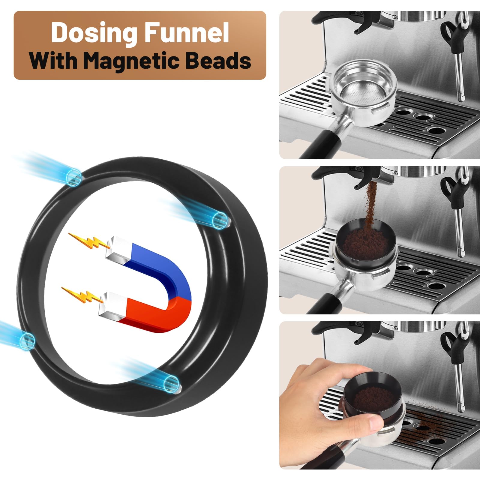 BUWILRQ 6-in-1 espresso kit with premium stainless steel components