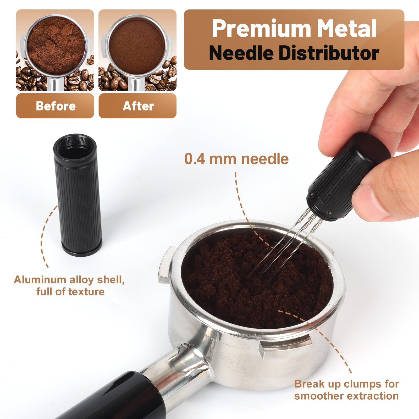 BUWILRQ magnetic dosing funnel directs coffee precisely into the portafilter