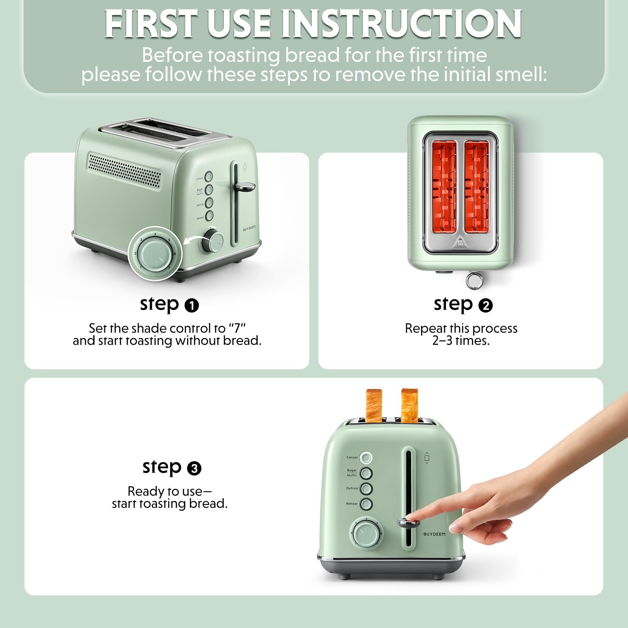 Compact retro design of BuyDEEM DT620 with cord storage saves counter space.