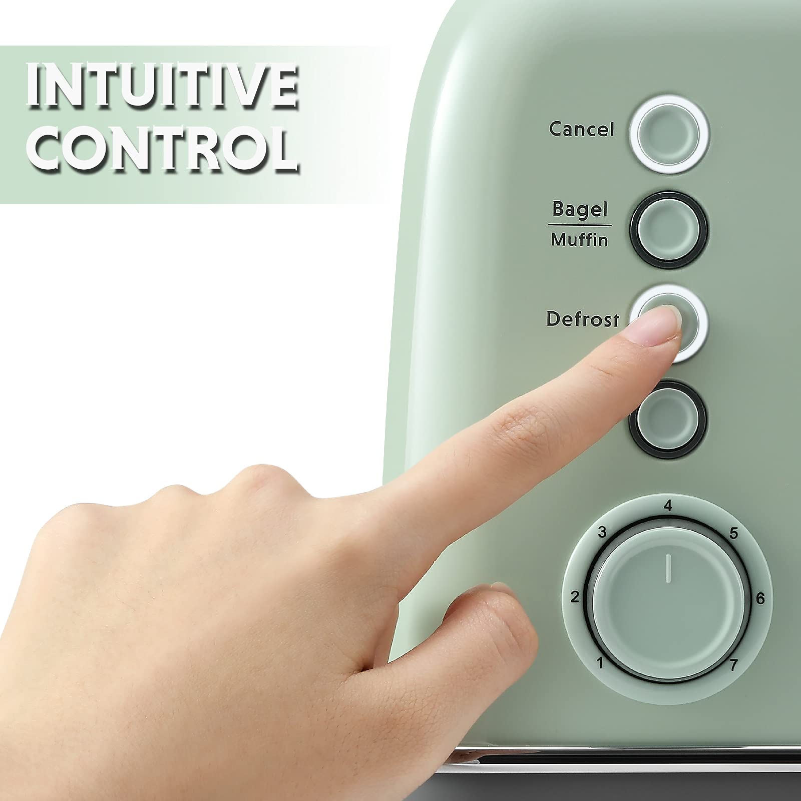 BuyDEEM DT620 seven shade settings with LED indicators for precise browning.