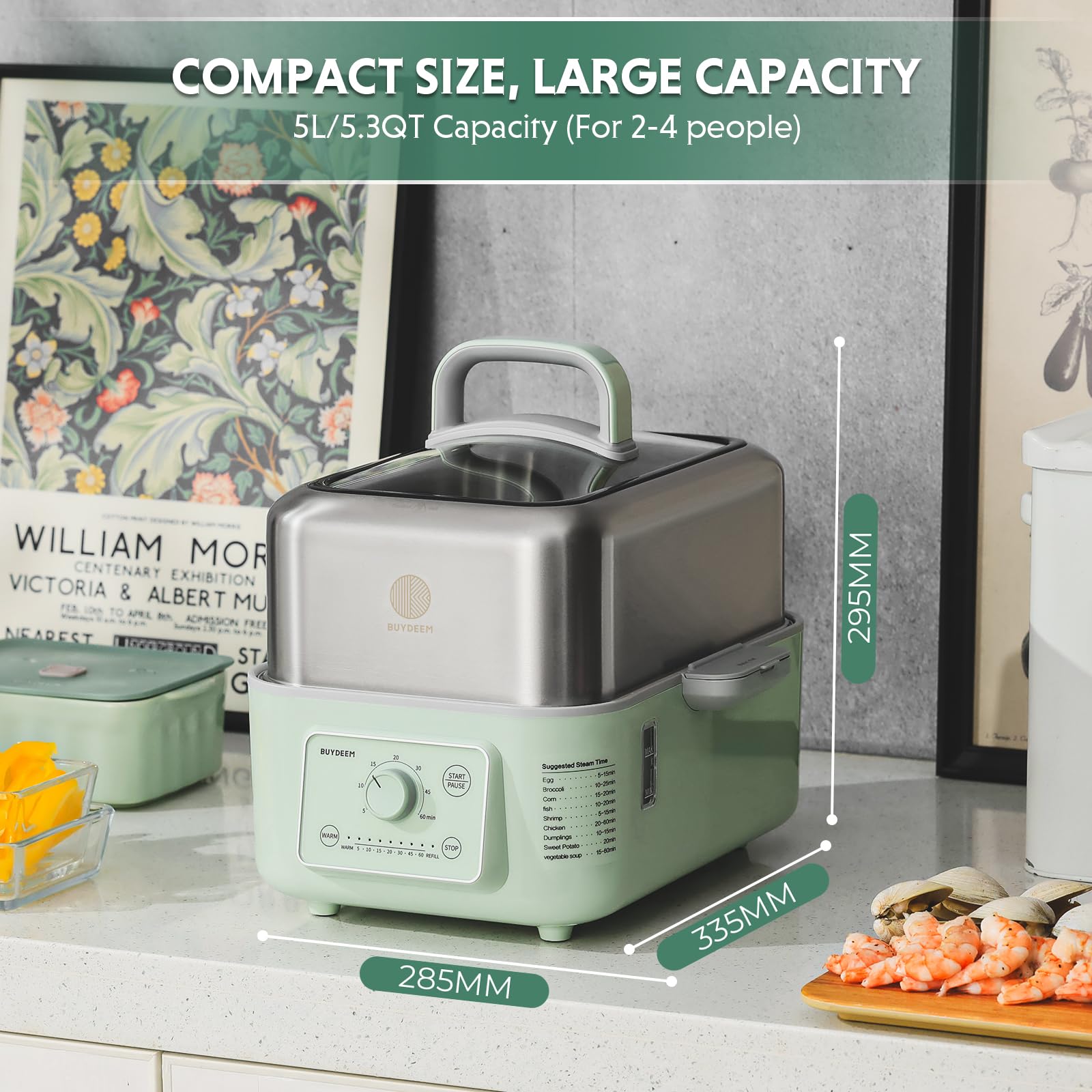 Buydeem G52 steamer in keep warm mode after steaming