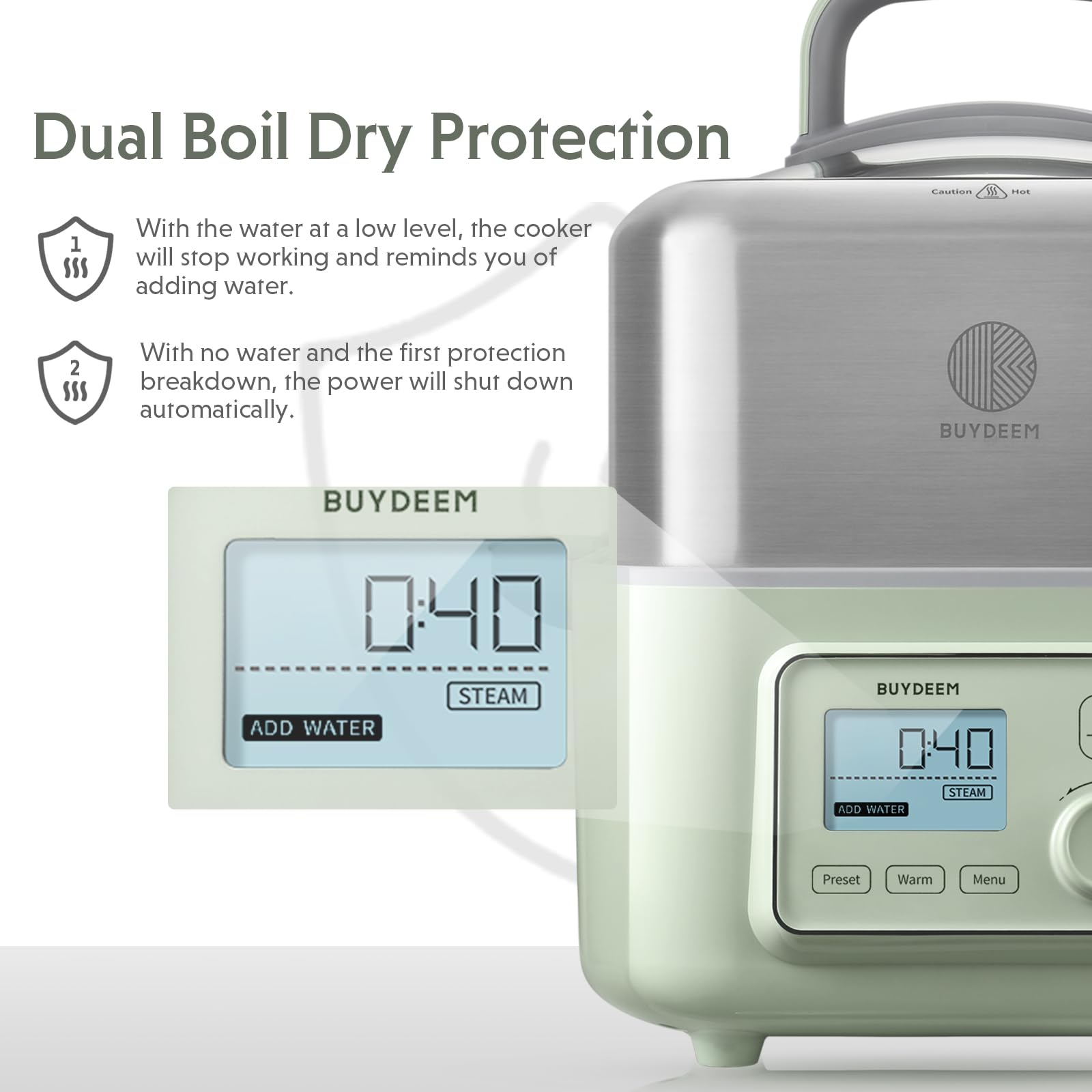 BUYDEEM G553 steamer compact design saves kitchen space for small kitchens