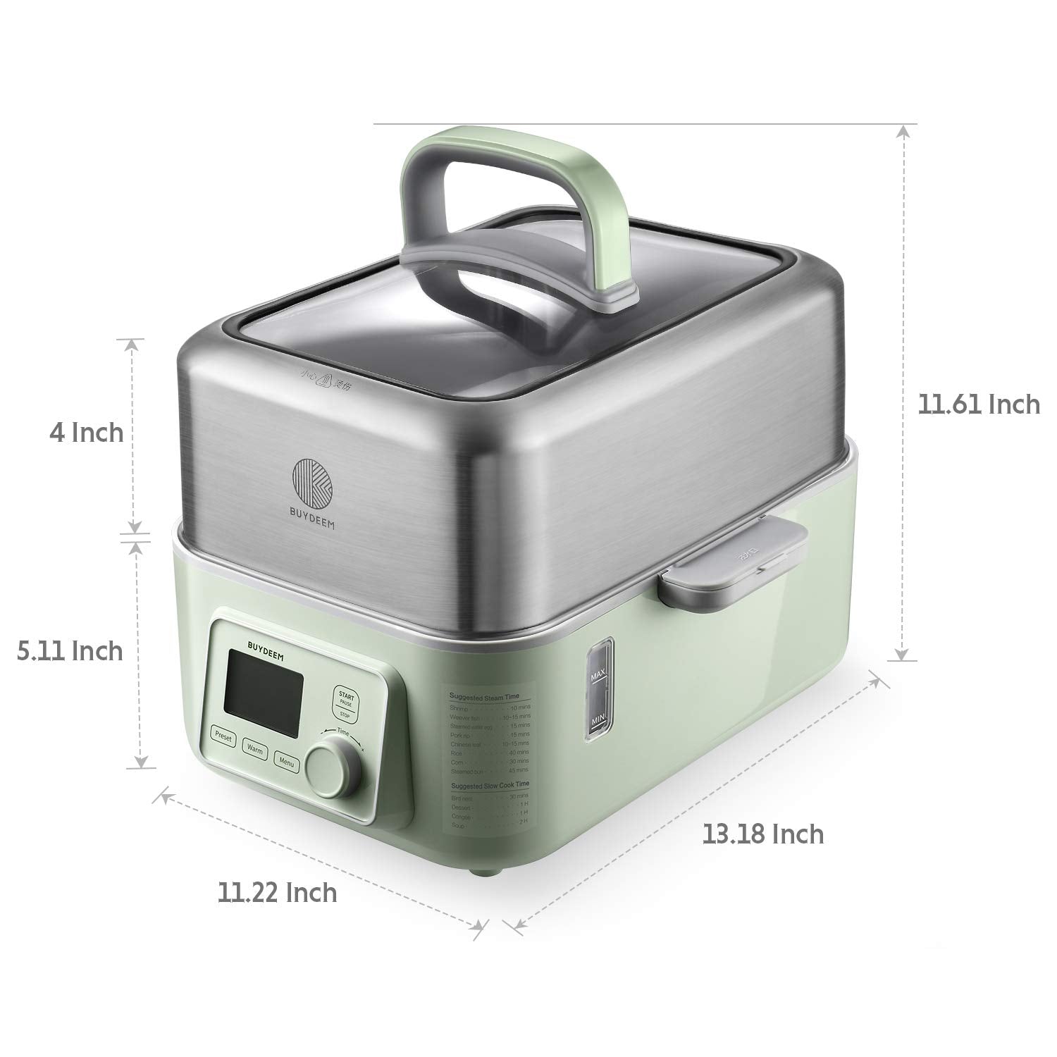 BUYDEEM G553 steamer keeps food warm for hours after cooking