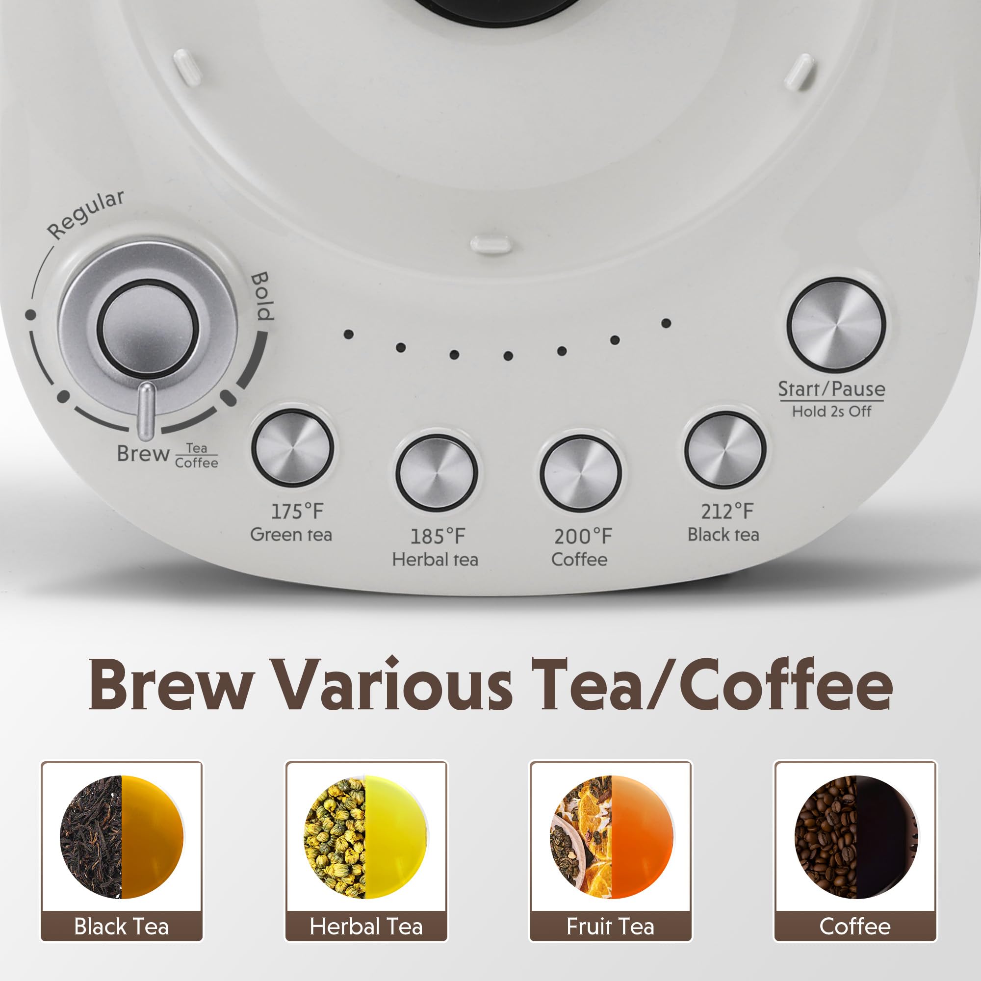 BUYDEEM K156 brew-strength lever with six levels for customizable flavor.