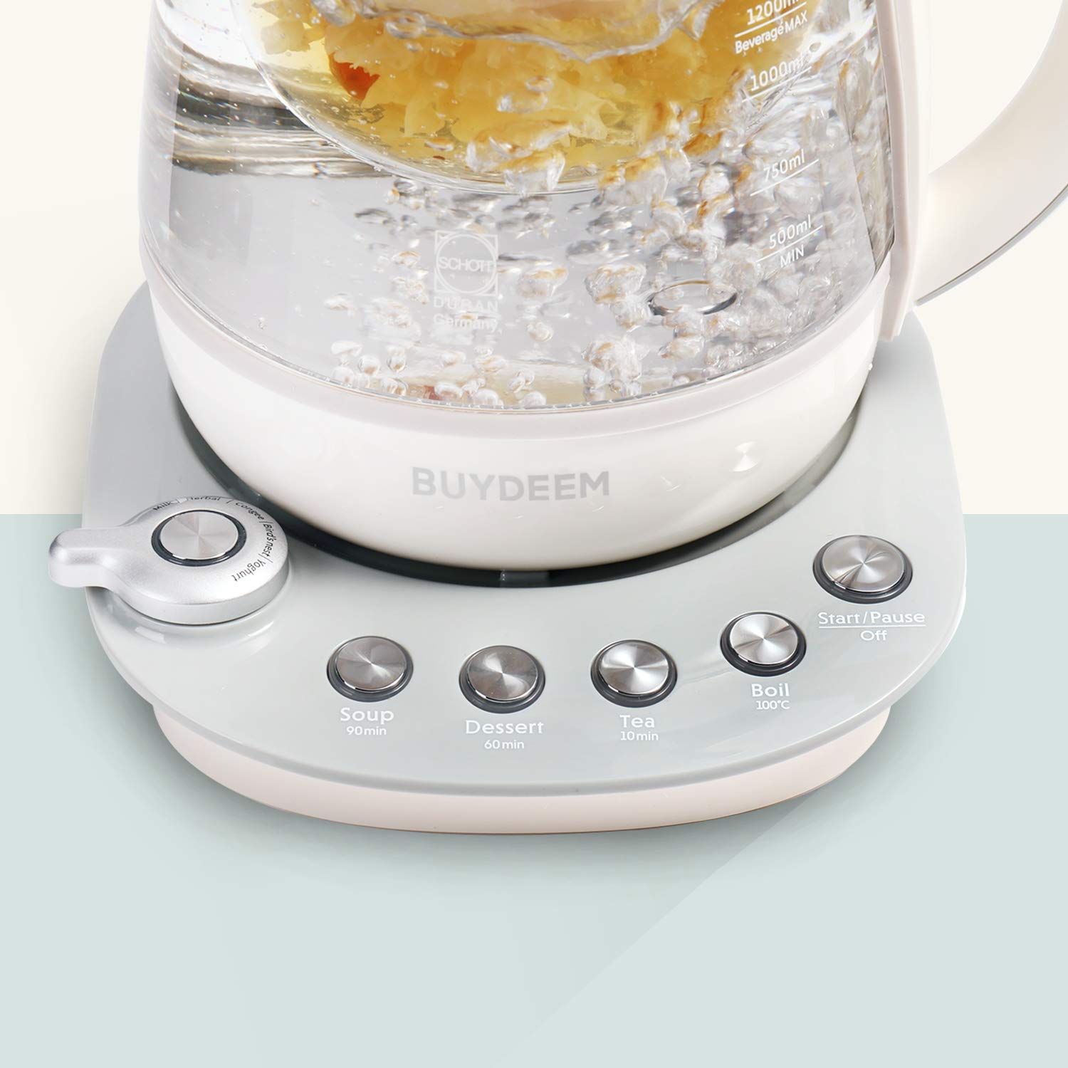 DURAN glass and 316 stainless steel ensure durability.