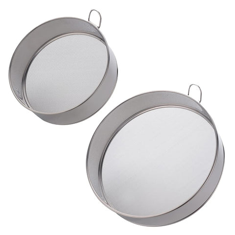 Buyer Star flour sifter 6-inch top view shows smooth sieving for lump-free results.