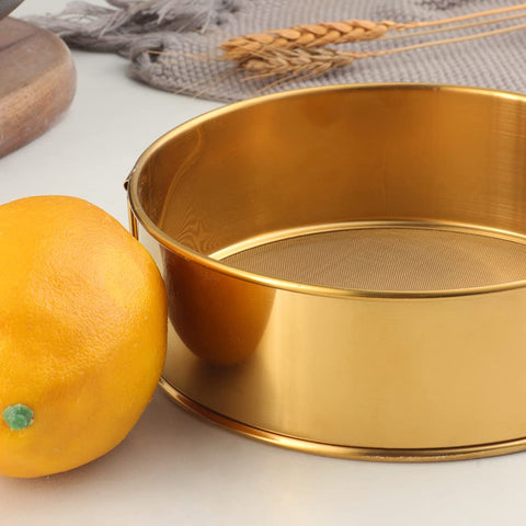 Buyer Star flour sifter 8-inch full sieve handles larger batches effortlessly.