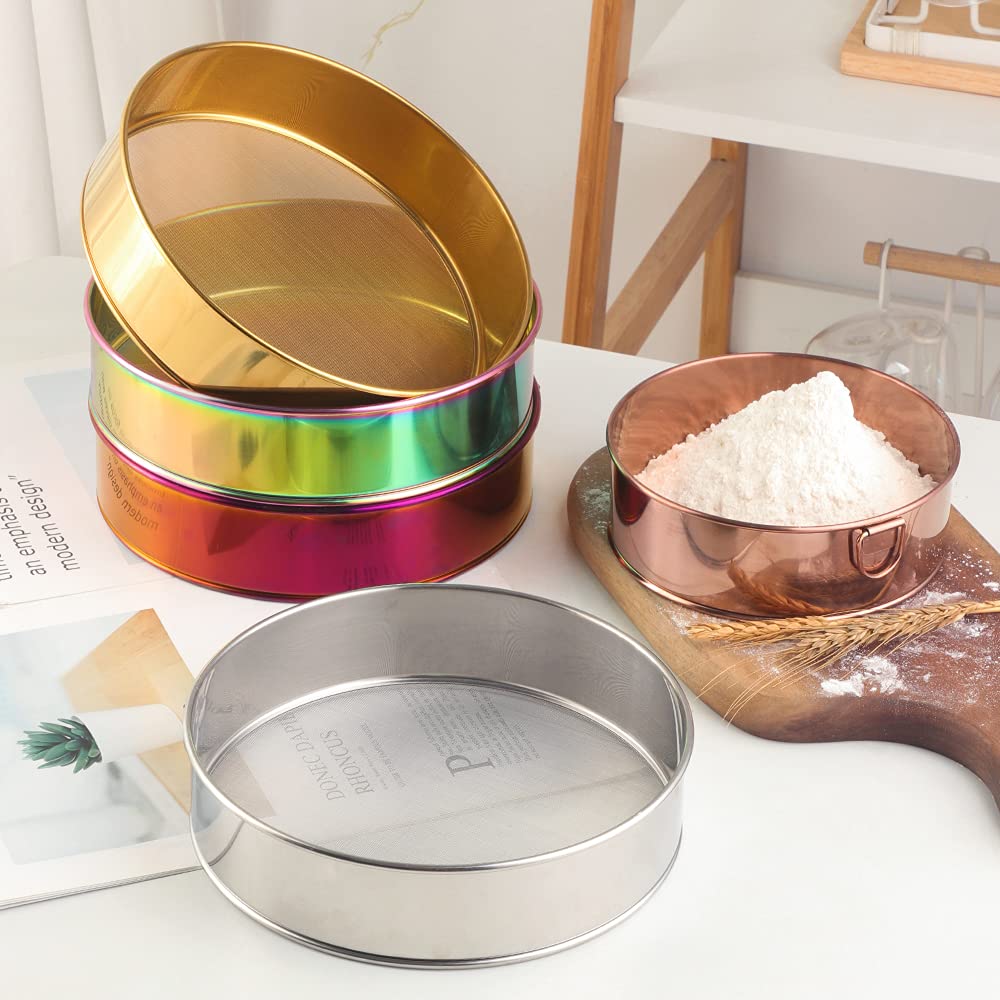 Buyer Star flour sifter on the counter demonstrates quick powder-sifting support.