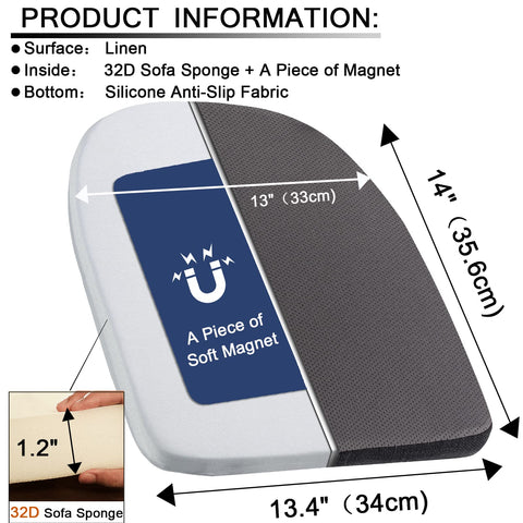 Close-up of BUYUE magnet and sponge inside cushion for comfort.
