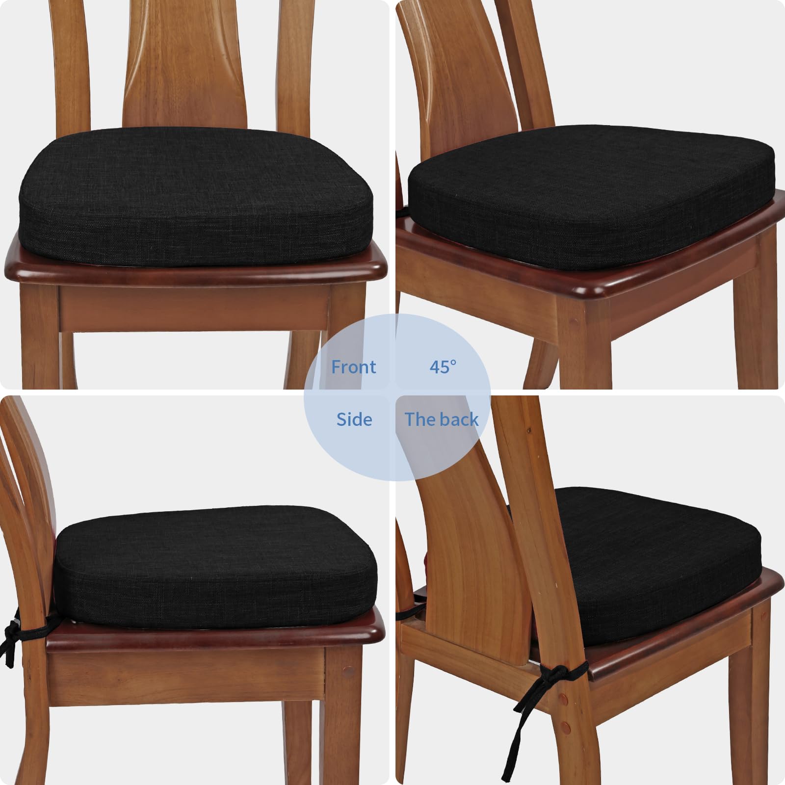 High-density foam provides supportive lumbar comfort on Buyue chair cushion.