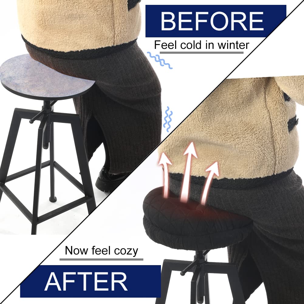 BUYUE cushion on a stool side view illustrating compatibility with kitchen counters