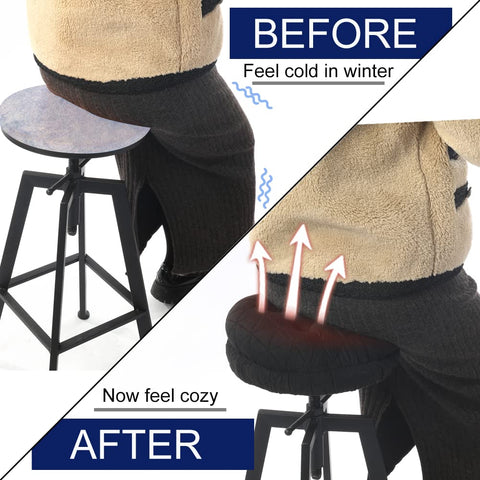 BUYUE cushion on a stool side view illustrating compatibility with kitchen counters