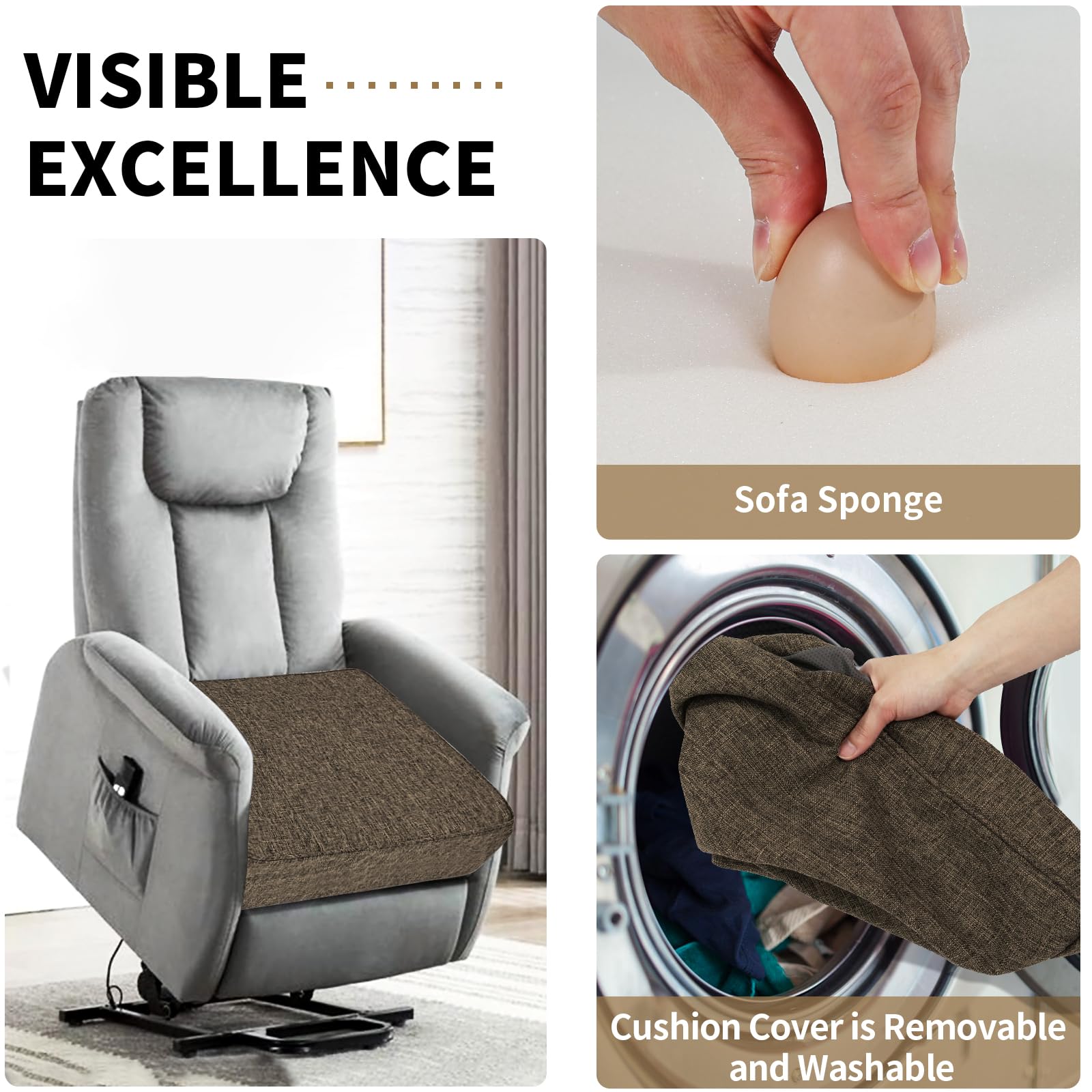 BUYUE silicone anti-slip bottom keeps cushion steady on chairs