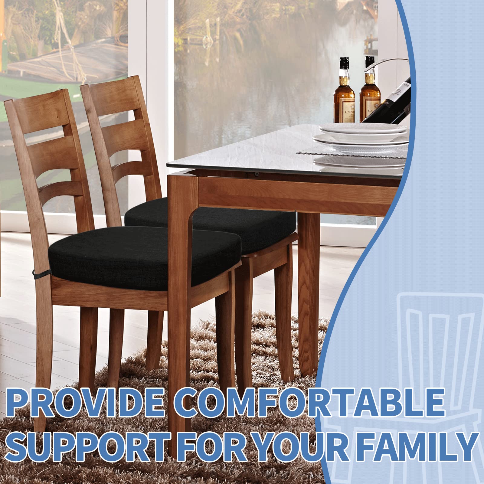 Non-slip bottom keeps Buyue cushion in place on any chair.