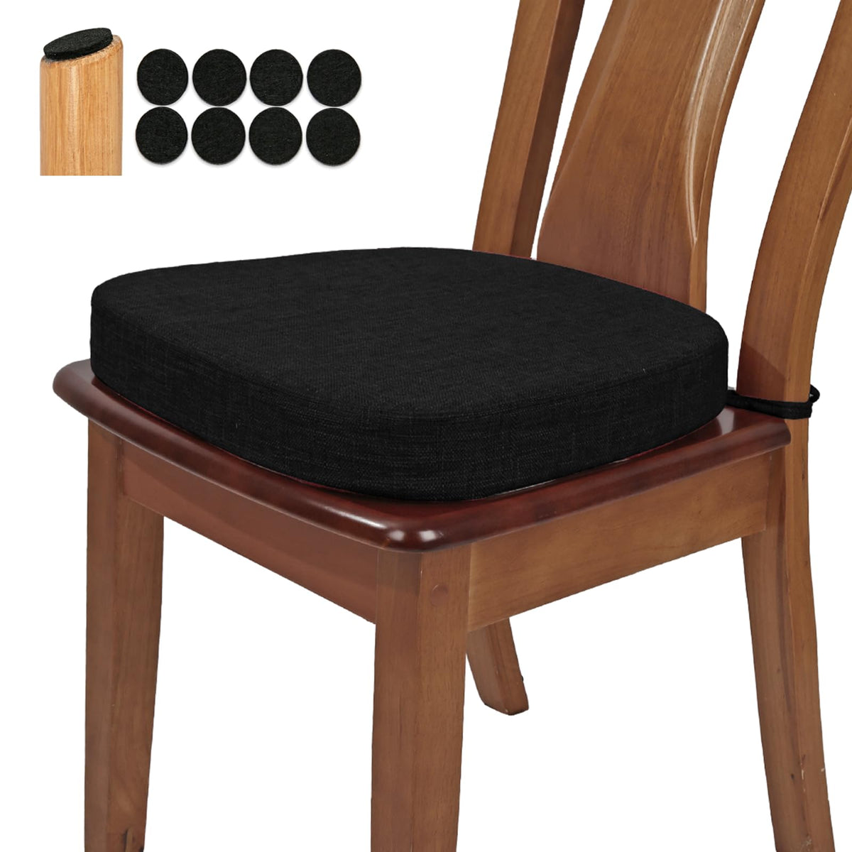 Buyue thickened 2.5-inch linen U-shape chair cushion for comfortable dining.