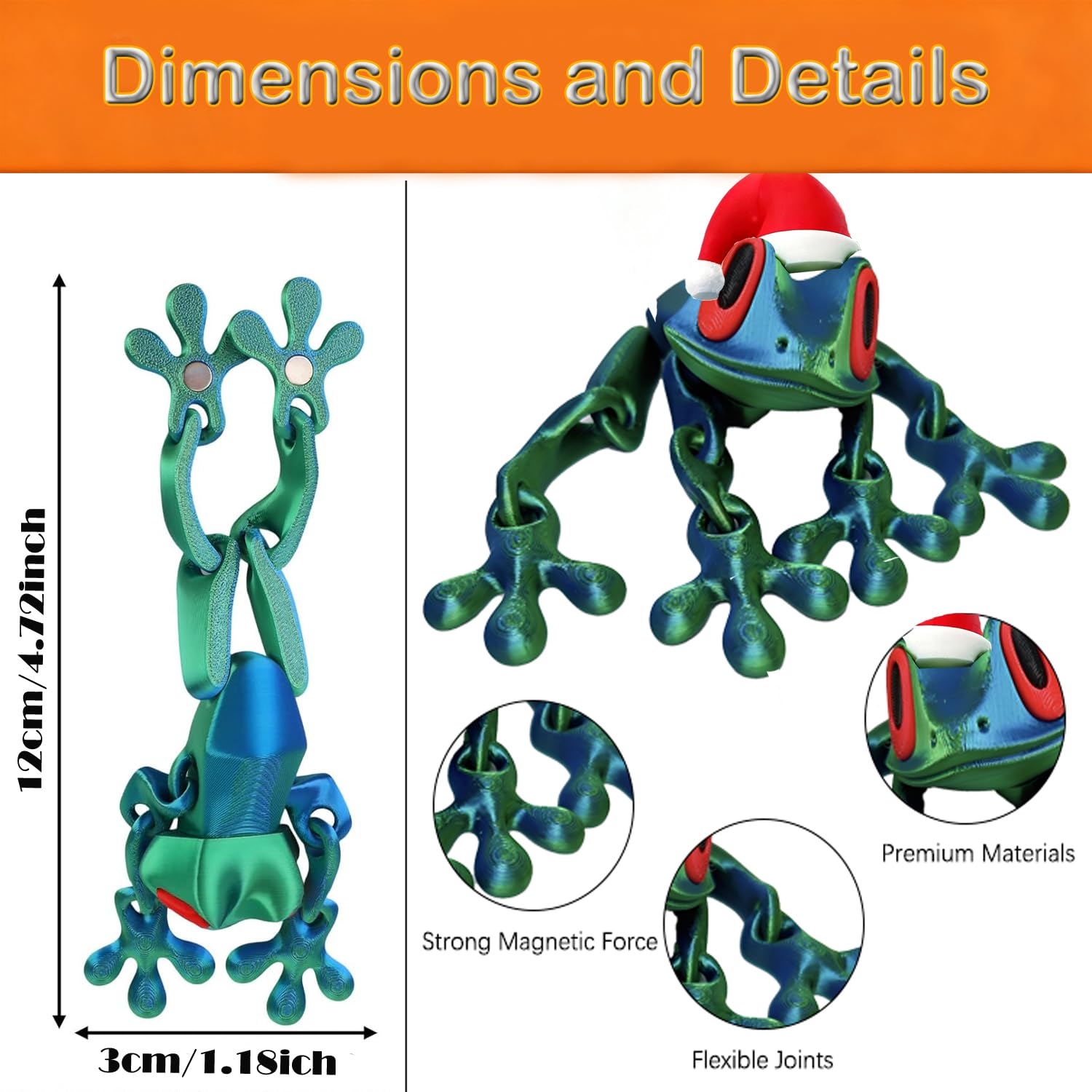 BWBMSOW blue purple green frog magnet, multi-tone finish energizes kitchen or meeting spaces.