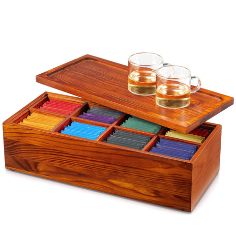 BWODYAY Tea Organizer with lid keeps tea bags organized and easily accessible.