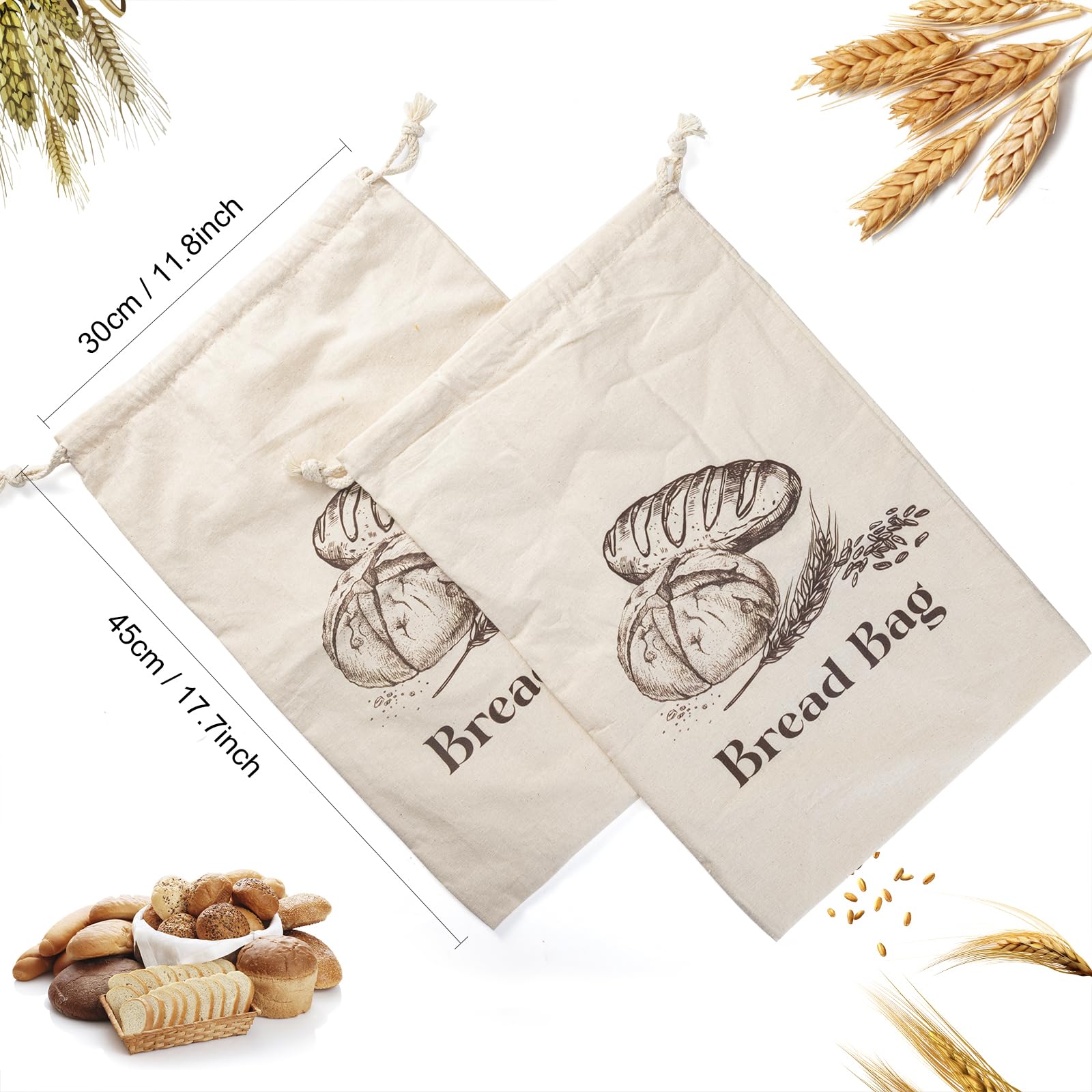 BXFRAE portable 12x18 bags fit standard loaves for on-the-go
