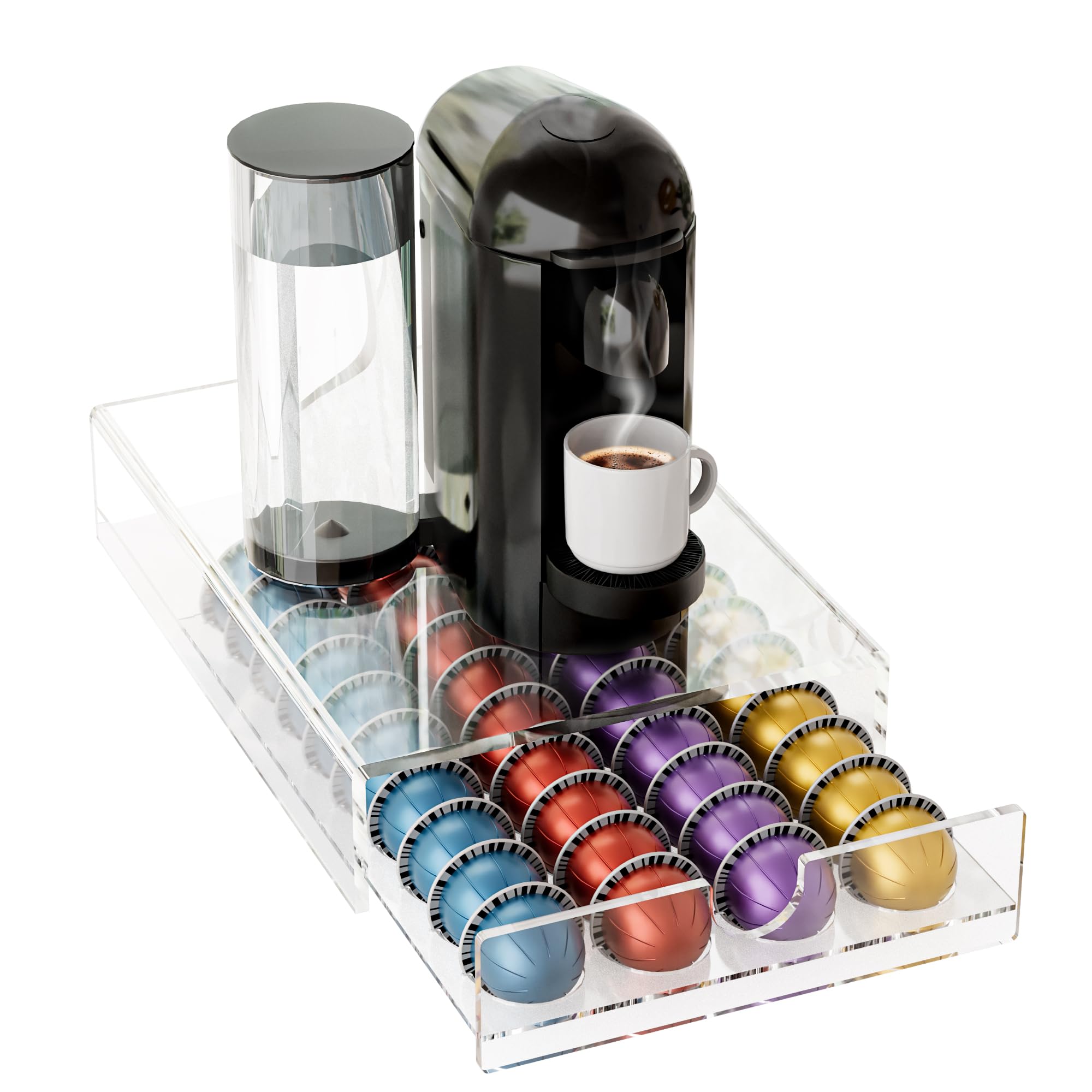 BXINREDA pod organizer for Vertuo holding 40 pods with a clear view