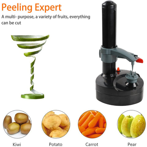 Stainless steel blades deliver fast, clean peeling with Rotato Express.
