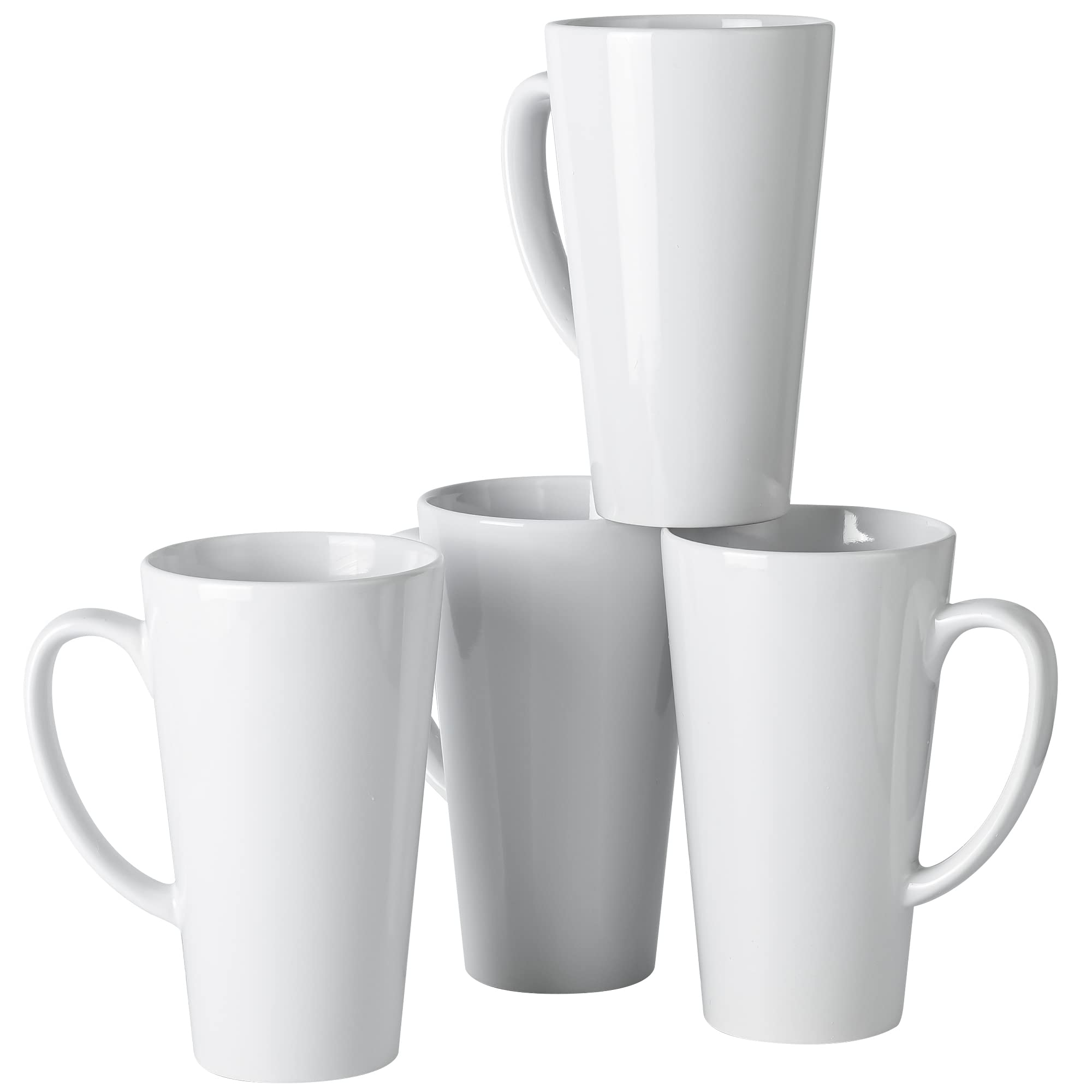 BYCNZB 16oz white funnel mug set, front view for daily coffee or tea