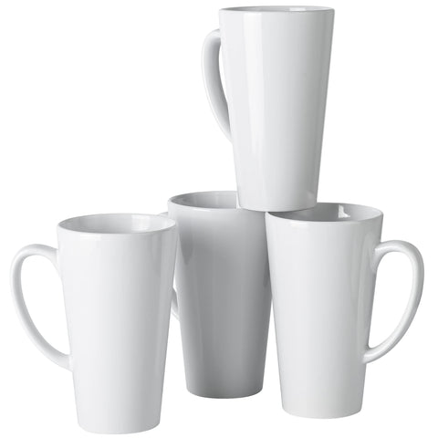 BYCNZB 16oz white funnel mug set, front view for daily coffee or tea