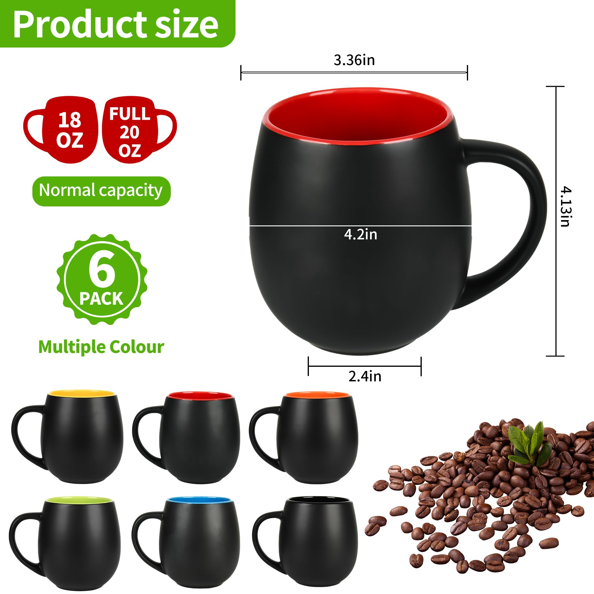BYCNZB 20oz mug set handle closeup highlights comfortable grip for morning coffee