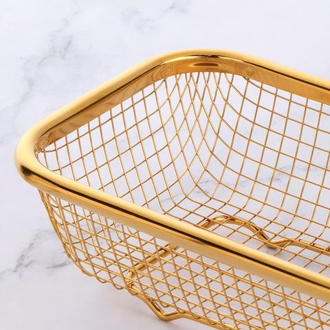 BYEGOU Gold mesh drying basket promotes quick airflow and hygiene.